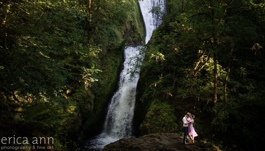 Portland Engagement Photographer Bridal Veil Falls
